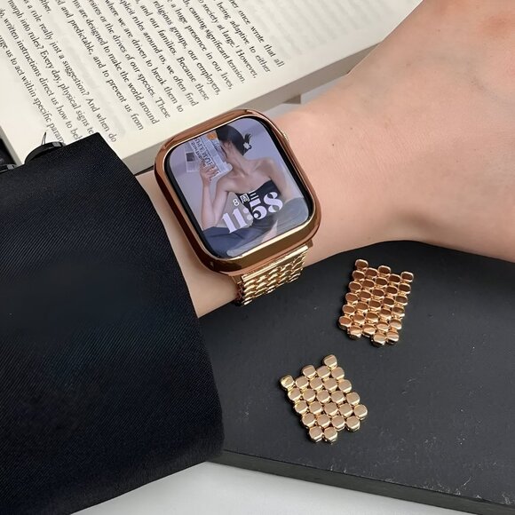 Adjustable Stainless Straps Watch Band For Apple Watch - Rosegold - Picture 3 of 5
